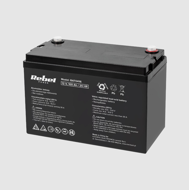 Аккумулятор гелевый для ИБП и инверторов Rebel 12V/100A – фото, отзывы ...