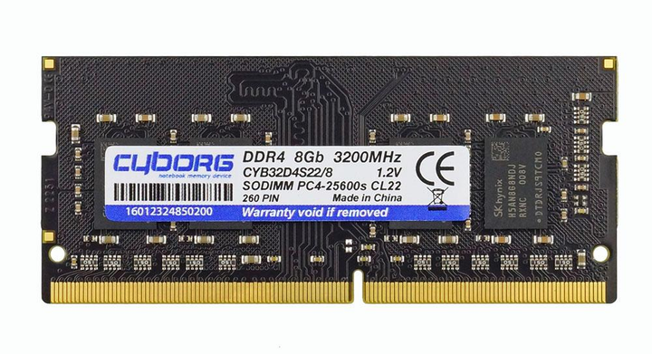 Оперативная память DDR4-3200 8GB PC4-25600 для ноутбука SODIMM CYBORG ...
