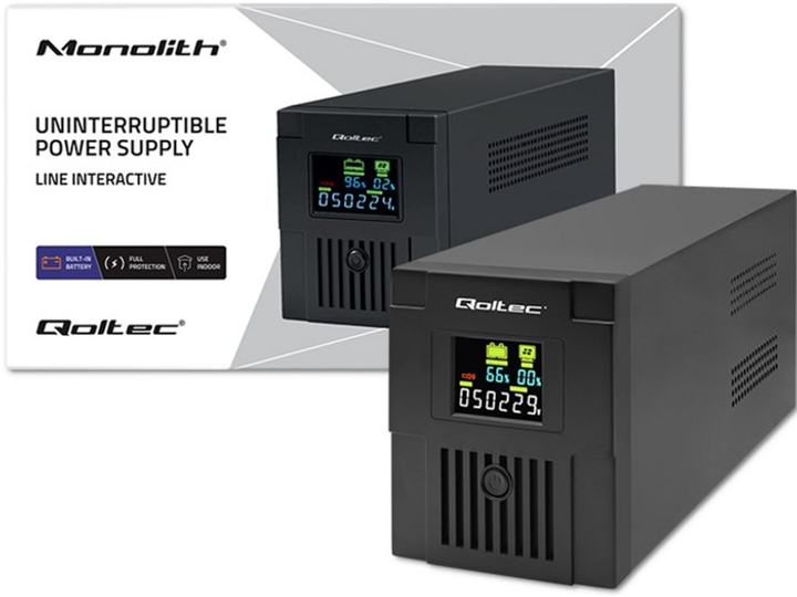 UPS Qoltec Monolith 1500VA 900W LCD USB (5901878537702) - obraz 6