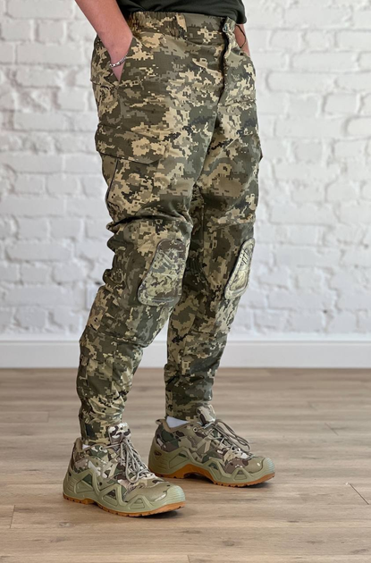Тактичні штани ріп-стоп з флісовою підкладкою з НАКОЛІННИКАМИ Піксель XL - зображення 2