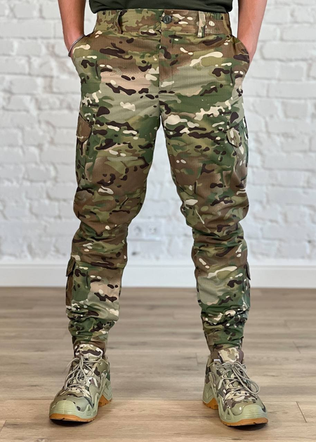 Тактически-военные штаны рип-стоп с флисовой подкладкой Мультикам XXL - изображение 1