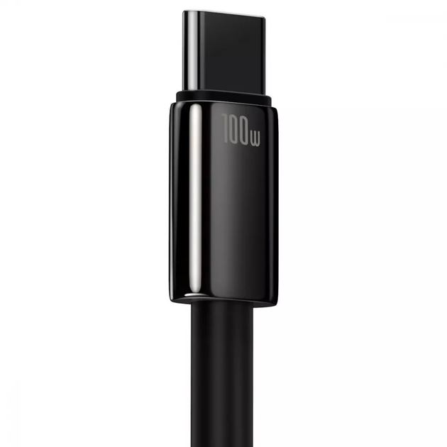 Кабель быстрой зарядки «USB to Type-C» Baseus Tungsten Gold 100W High Power 2m, чёрный - Фото 3 Кабель быстрой зарядки «USB to Type-C» Baseus Tungsten Gold 100W High Power 2m, чёрный - изображение 3