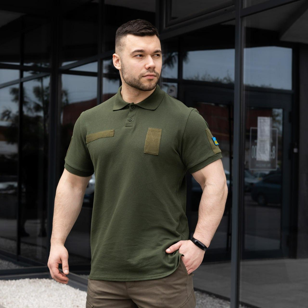 Мужская тактическая футболка поло хаки армейская XXL (68818897) - изображение 1