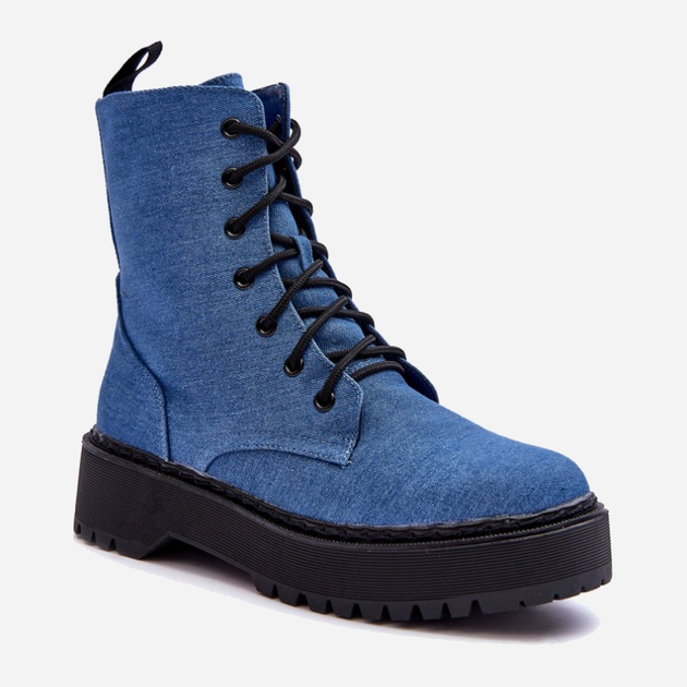 Жіночі черевики високі Teflorna 36 Блакитні (5905677884913) - зображення 2