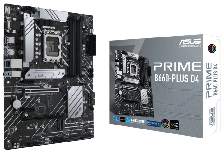 Материнська плата Asus PRIME B660-PLUS D4 s1700 ATX - Фото 1 Материнська плата Asus PRIME B660-PLUS D4 s1700 ATX - зображення 1