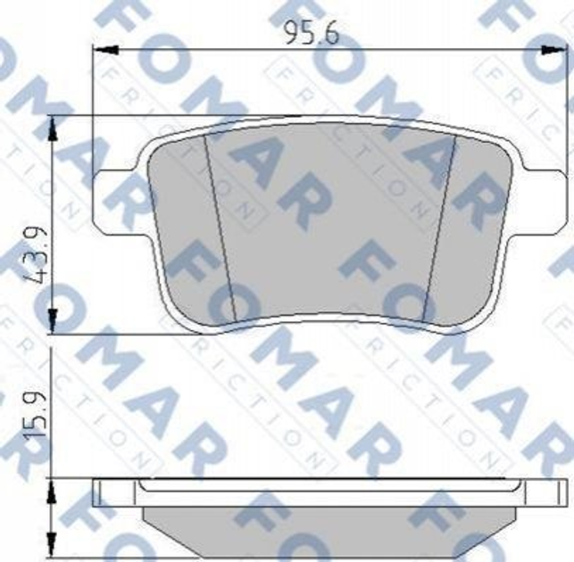 Тормозные колодки FOMAR FO935681 Renault Kangoo 4154210410, 440606267R, 7701209869 - изображение 1