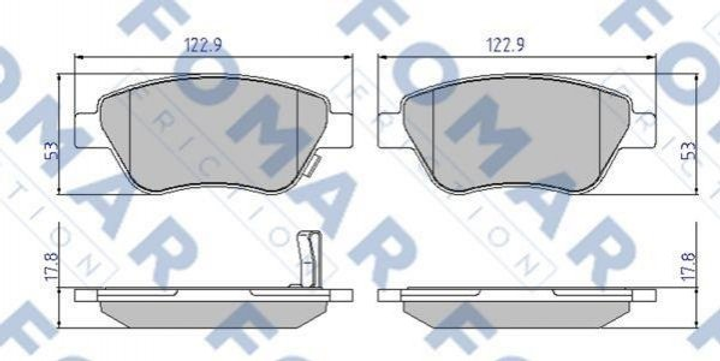 Тормозные колодки FOMAR FO928181 Opel CORSA; Fiat Doblo, Panda 1605153, 1605353, 1605357 - изображение 1