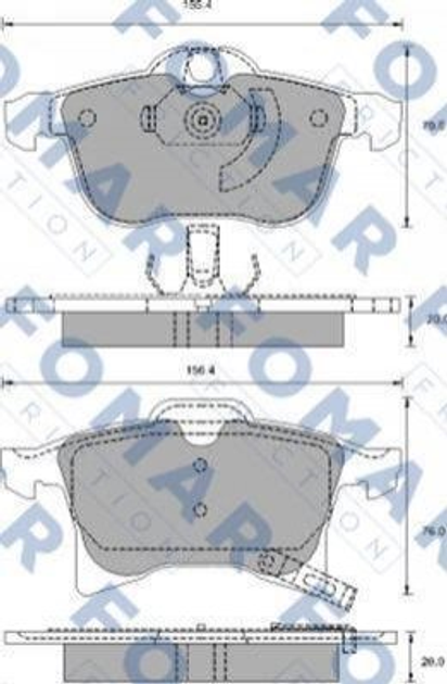 Тормозные колодки FOMAR FO918881 Opel Astra, Zafira, Combo, Meriva, CORSA 1605080, 1605099, 1605252 - изображение 1