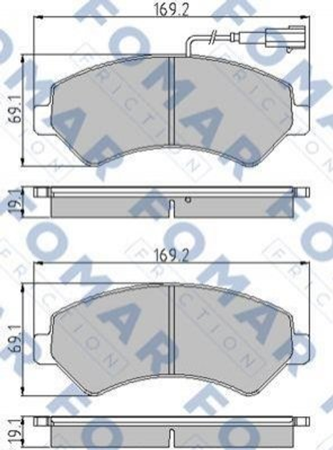 Тормозные колодки FOMAR FO930681 Fiat Ducato; Peugeot Boxer; Citroen Jumper 425373, 425374, 425375 - изображение 1