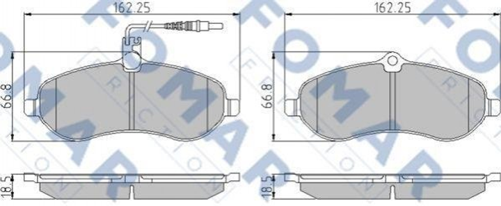 Тормозные колодки FOMAR FO931081 Peugeot Expert; Citroen Jumpy; Fiat Scudo 425363, 425364, 425365 - изображение 1