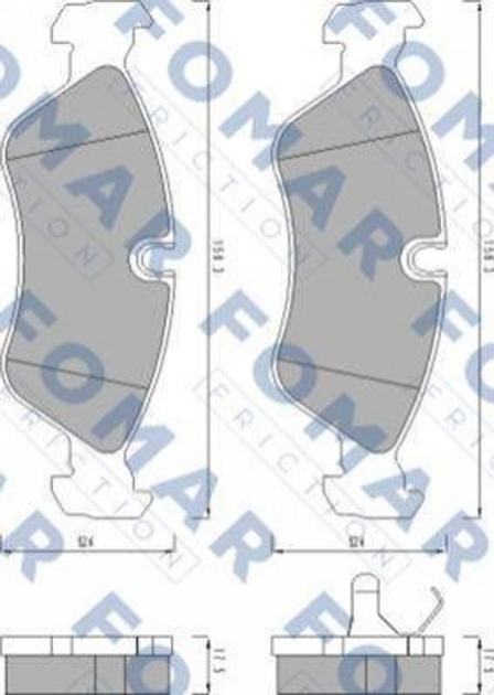 Тормозные колодки FOMAR FO443381 Opel Omega, Vectra, Kadett, Astra, Ascona, Combo; Daewoo Espero, Nexia 11046152, 11046948372, 11046952012 - изображение 1