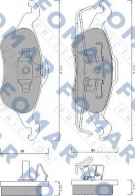 Тормозные колодки FOMAR FO668881 Ford Focus 1075558, 1107697, 1151049 - изображение 1