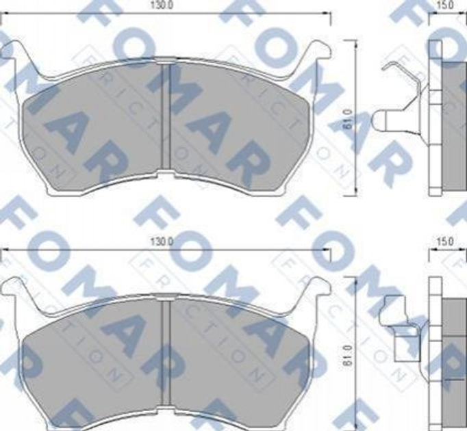 Тормозные колодки FOMAR FO 438781 Mazda 626 F03049280A, FAY82648Z, G03049280 - изображение 1