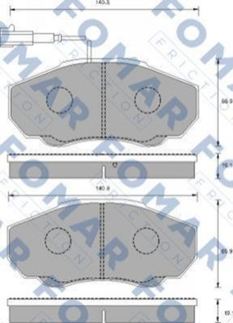 Тормозные колодки FOMAR FO909781 Peugeot Boxer; Citroen Jumper; Fiat Ducato 425242, 425243, 425458 - изображение 1