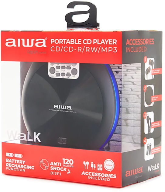 MP3 CD-плеєр Aiwa PCD-810BL (8435256898095) - зображення 11