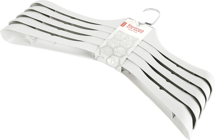 Набор вешалок для одежды Алеана 39.5 х 4.5 см 5 шт Белая роза (127029-б ...