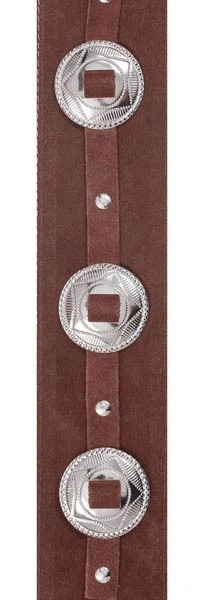 Ремень гитарный D'Addario DELUXE LEATHER GUITAR STRAP (CONCHOS, BROWN) - изображение 2