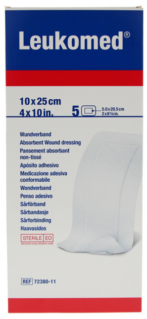 Plastry Bsn Medical Leukomed Postoperative Dressings 10 x 25 cm 5 szt (4042809205077) - obraz 1