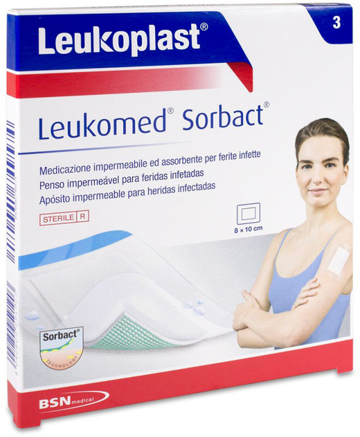 Пластир Bsn Medical Leukomed Sorbact Sterile Aposite Adh 8 x 10 см (4042809448443) - зображення 1