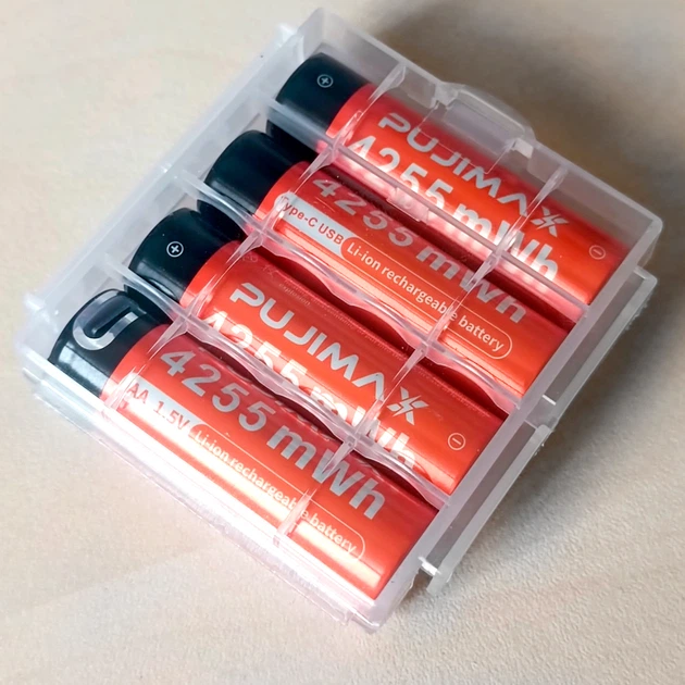 2 шт Li-Ion 1.5V AA акумулятор 4255mWh (2600 mAh) PUJIMAX EXTRIME USB-C 1500 циклів + кабель - зображення 3