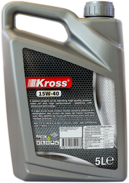 Масло 15w40 5 л Disel, API CF-4 KROSS (2000002512639) – фото, отзывы ...