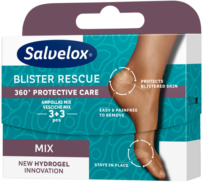 Пластырь Salvelox 360 Protective Care Mix 6 x 5.6 см 3+3 шт (7310610020453) - изображение 1