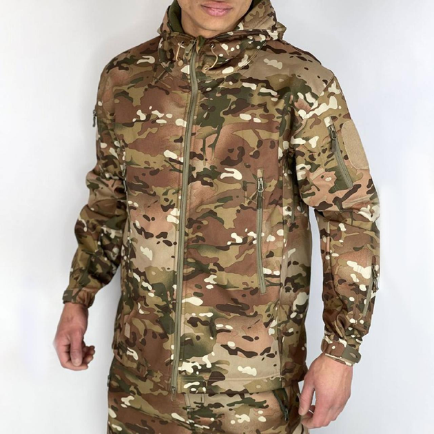 Мужской демисезонный Комплект куртка с капюшоном + брюки Soft-shell на флисе / Форма мультикам размер XXXL - изображение 2