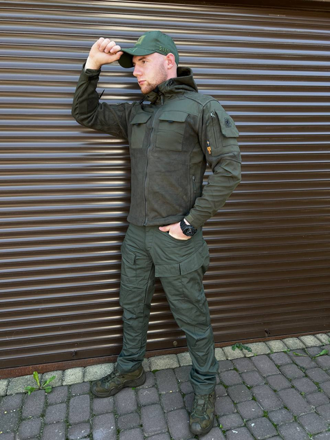 Чоловіча Флісова Куртка з Захисними накладками та вентиляційними пазухами олива розмір L - зображення 2