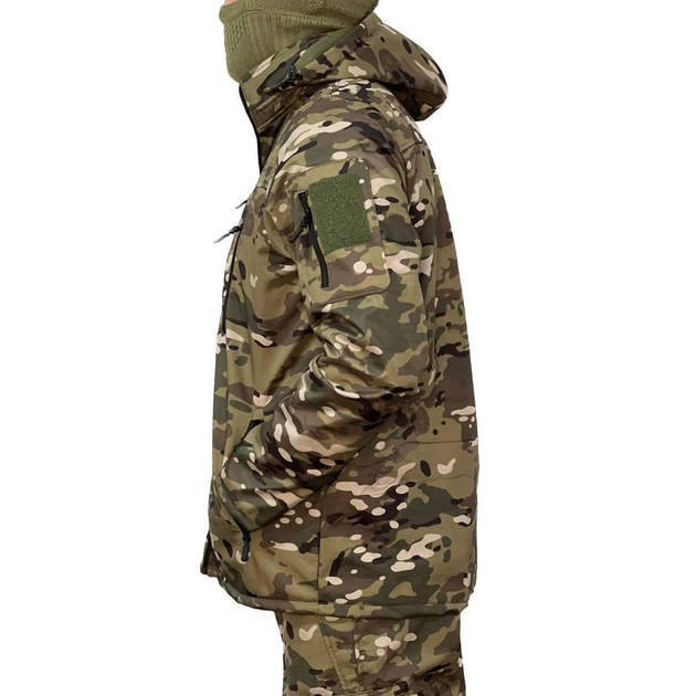 Мужской демисезонный Костюм Куртка + Брюки / Полевая форма Softshell на флисе мультикам размер 3XL - изображение 2