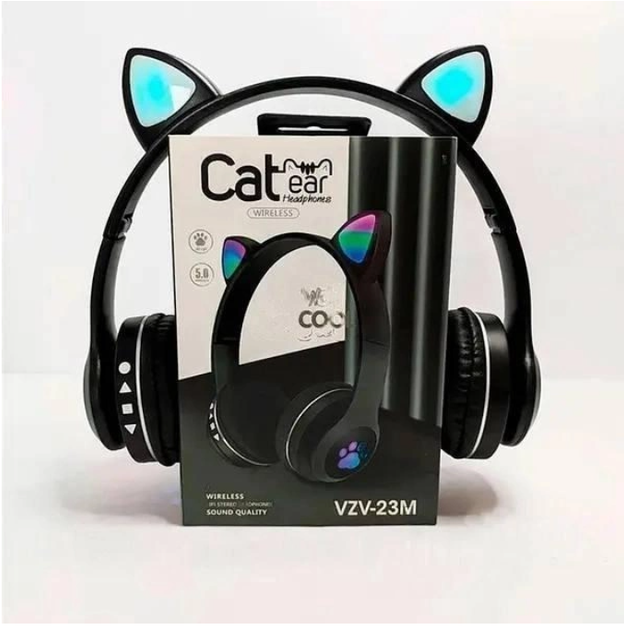 Бездротові навушники Bluetooth Cat Ear VZV-23M Котячі вушка Чорні - Фото 6 Бездротові навушники Bluetooth Cat Ear VZV-23M Котячі вушка Чорні - зображення 6