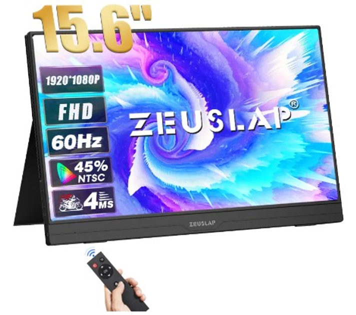 Портативный сенсорный монитор Zeuslap AT156 ультратонкий 15,6" 1920 х 1080 IPS - изображение 1