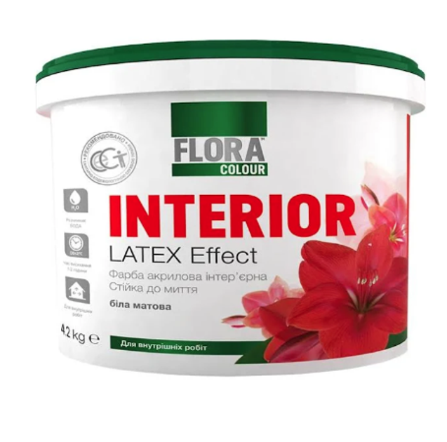 Фарба акрилова FLORA Colour Latex Effect INTERIOR А-1, 4.2 - зображення 1