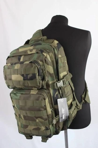 Рюкзак тактический штурмовой однолямочный Mil-tec 29 л вудленд(14059220) - изображение 1
