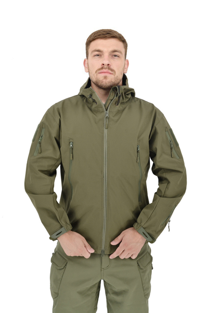 Тактическая летняя куртка (парка, ветровка) с капюшоном Warrior Wear JA-24 Olive Green 2XL - изображение 2