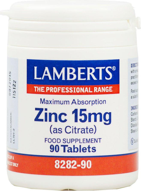 Дієтична добавка Lamberts Zinc 15 мг 90 таблеток (5055148400163) - зображення 1