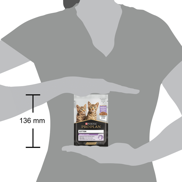 Упаковка вологого корму для кошенят Purina Pro Plan Kitten Healthy Start шматочки в соусі з індичкою 26 шт по 85 г (7613287107503) - зображення 5