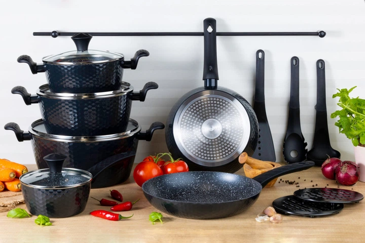 Набор посуды 15 предметов черный Edenberg EB-5634 – фото, отзывы ...