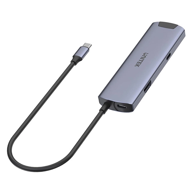 Активний хаб Unitek USB type-C 5Gbps, HDMI RJ-45 PD 100W (4894160049131) - зображення 1