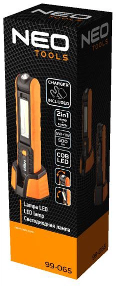 Lampa warsztatowa NEO Tools akumulatorowa 500 lm 2600 mAh z bazą i ładowarką 99-065 (5907558464894) - obraz 13