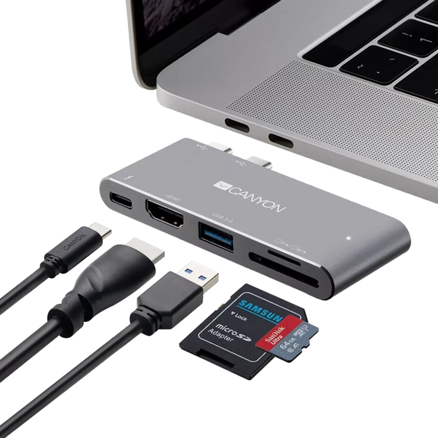 Wieloportowa stacja dokująca Canyon 5 w 1 USB typu C (CNS-TDS05DG) - obraz 4