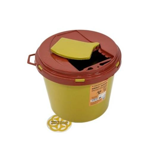 Контейнер для медицинских отходов 3.5 л, вторичный пластик, желтый - изображение 1