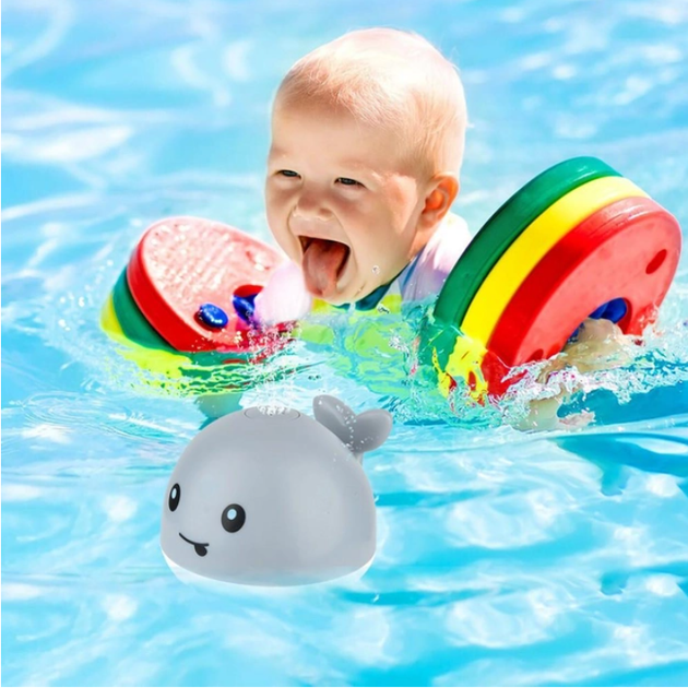 Игрушка для ванной TOPA Кит с подсветкой с фонтаном Spray Water Bath Toy Серый - Фото 8 Игрушка для ванной TOPA Кит с подсветкой с фонтаном Spray Water Bath Toy Серый - изображение 8