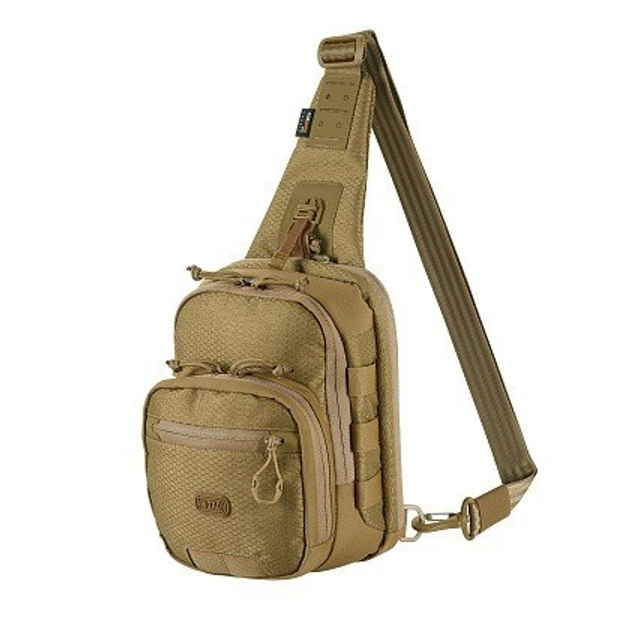 Однолямочный рюкзак тактический M-Tac Cross Bag Slim Elite Hex Coyote - сумка военная - изображение 1
