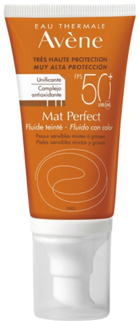 Сонцезахисний крем для обличчя Avene Mat Perfect Fluid 50+ With Colour 50 мл (3282770104592) - зображення 1