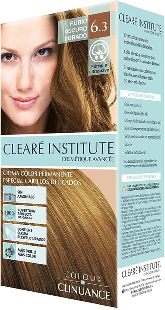 Крем-фарба з окислювачем Cleare Institute Colour Clinuance Permanent Dye 63 Dark Blonde Gold 170 мл (8429449031178) - зображення 1