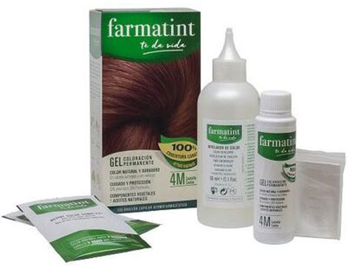 Farba kremowa bez utleniacza do włosów Farmatint Gel Coloración Permanente 4m-Kasztan mahoń 135 ml (8470001790514) - obraz 2