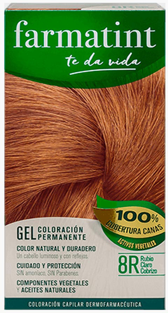 Farba kremowa bez utleniacza do włosów Farmatint Gel Coloración Permanente 8r-rubio Claro Cobrizo 135 ml (8470001789969) - obraz 1