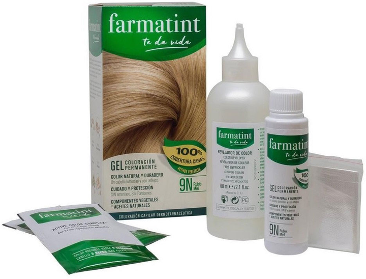 Farba kremowa bez utleniacza do włosów Farmatint Gel Coloración Permanente 9n-rubio Miel 150 ml (8470001791276) - obraz 2