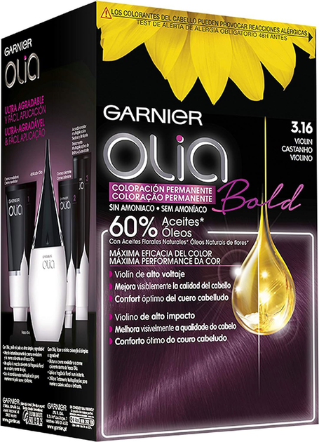 Крем-фарба без окислювача Garnier Olia Permanent Coloring 3.16 Fiddle 60 мл (3600541234475) - зображення 1