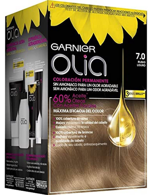 Farba kremowa bez utleniacza Garnier Olia Permanent Coloring 7.0 Blond 60 ml (3600541235021) - obraz 1